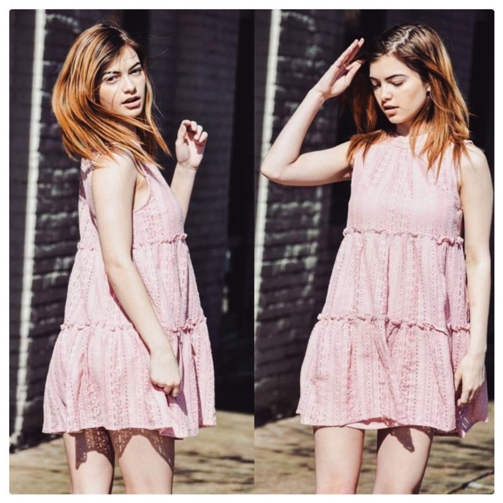 Cotton Candy Rose Baby Doll Mini Dress - Picture 2 of 7